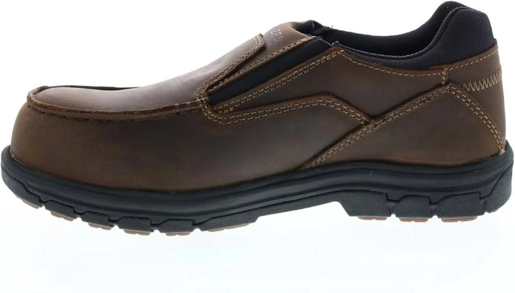 SKECHERS Men
s Vicksburk Rubustle Composite Toe Slip On Work Shoes In Dark Brown 2