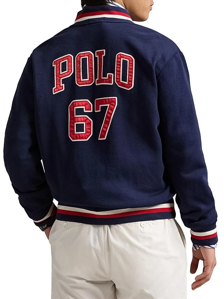 Ralph Lauren Letterman-Logo Fleece Baseball Jacket 4