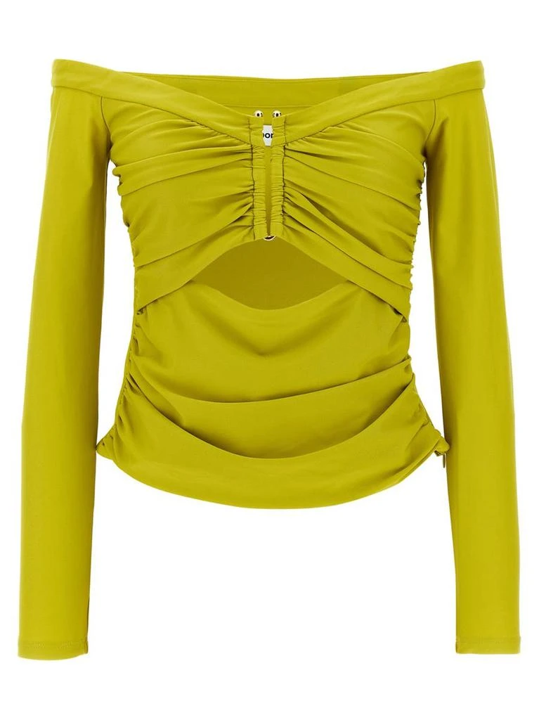Self Portrait Self-Portrait 'Chartreuse Jersey Off Shoulder' Top 1