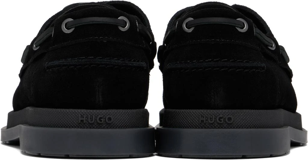 Hugo Boss Black Suede Fringe Trim Loafers 2