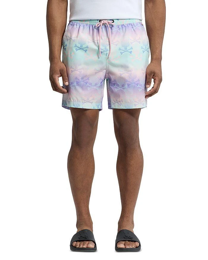 Psycho Bunny Forster Bunny Printed 5.75" Swim Trunks 1