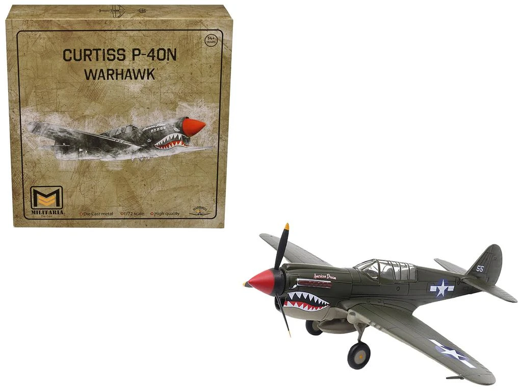 Militaria Die Cast Curtiss P-40N Warhawk Fighter Aircraft "American Dream National Warplane Museum" United States Army Air Forces 1/72 Diecast Model by 5