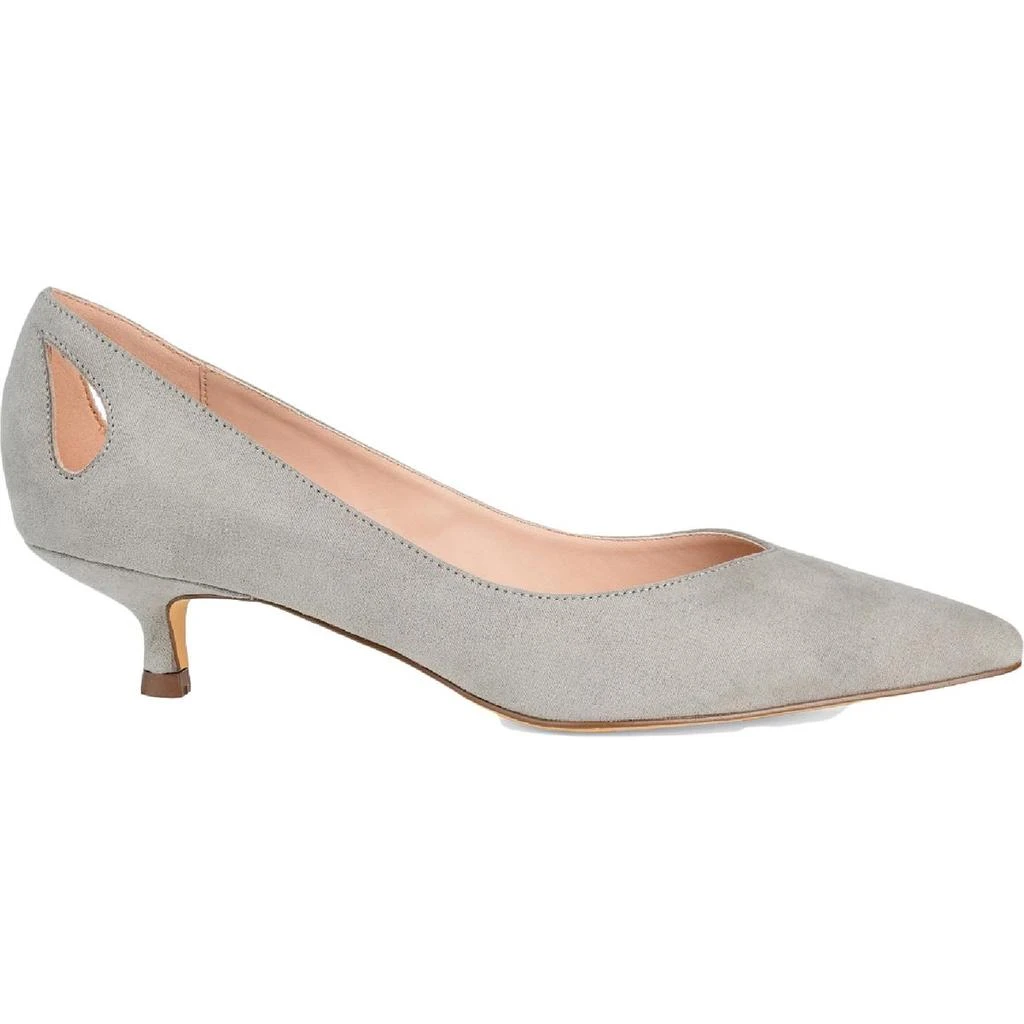 Journee Collection Goldie Womens Faux Suede Pointed Toe Kitten Heels 2