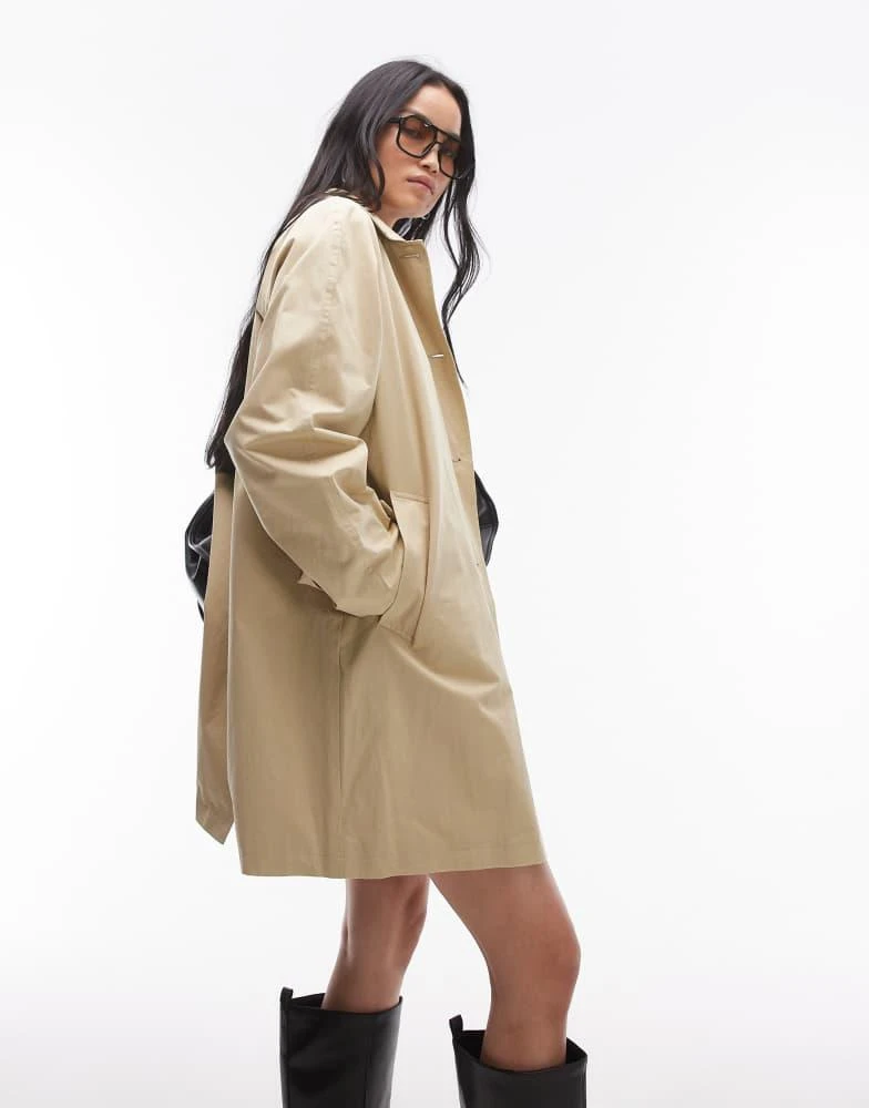Topshop Topshop ultimate trench coat in stone 4