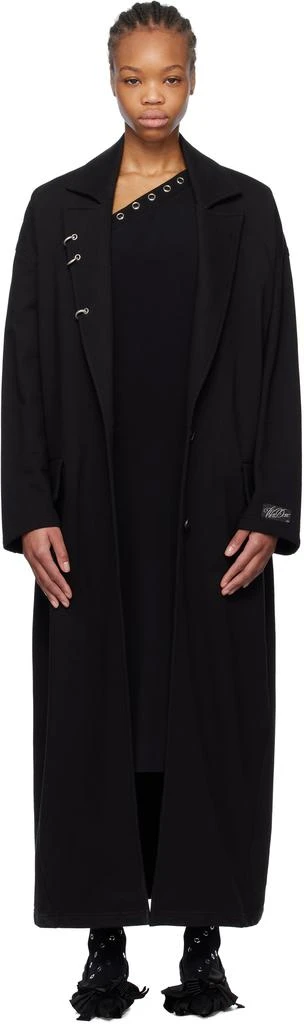 We11done Black Pierced Jersey Coat 1