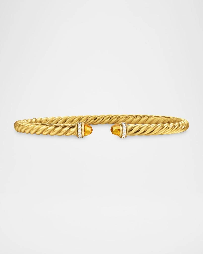 David Yurman Modern Cablespira Bracelet in 18K Gold with Gemstones and Diamonds, 4mm