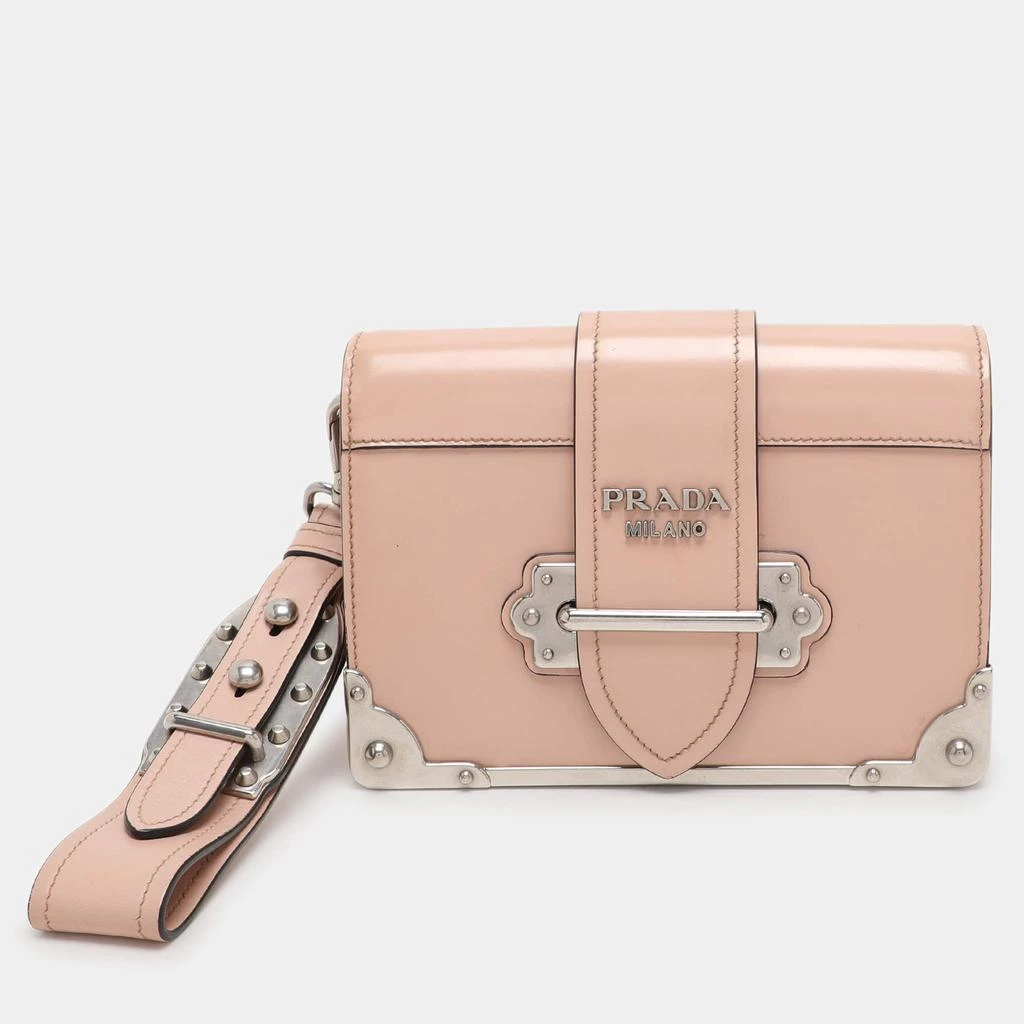 Prada Prada Nude Pink Patent Leather Cahier Shoulder Bag 1
