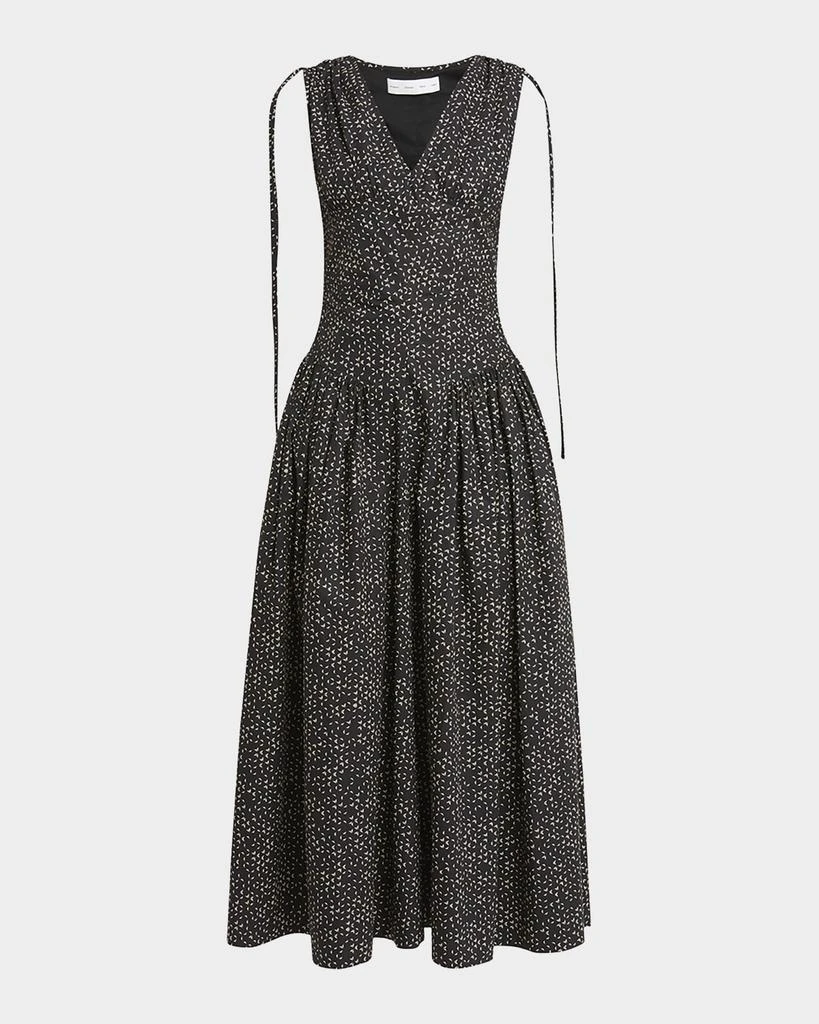 sachin and babi light blue dress Oscar de La Renta Chain-Link Cotton Poplin Dress main image 1