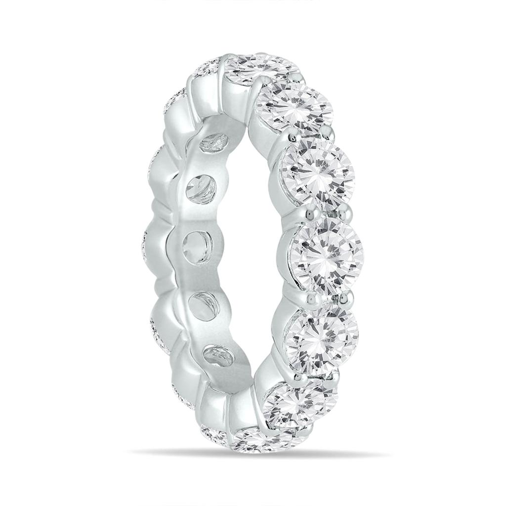 SSELECTS Ags Certified Diamond Eternity Band In 14K White Gold 5.85 - 6.75 Ctw