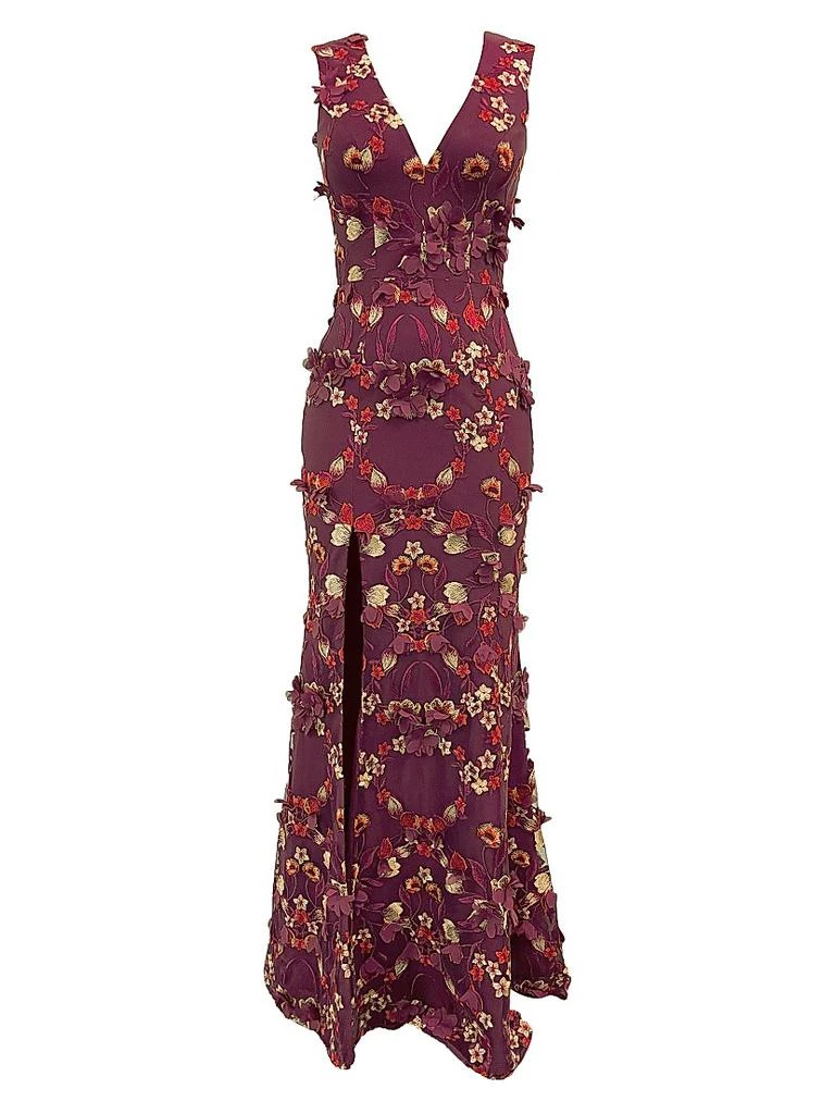 Dress The Population Sandra Floral-Embroidered Gown - Dresses & Skirts -  Free Shipping - BeyondStyle