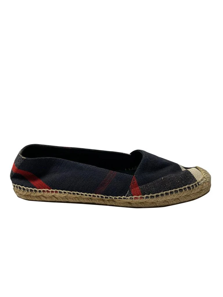 Burberry Checked Espadrilles in Navy Blue Canvas 1