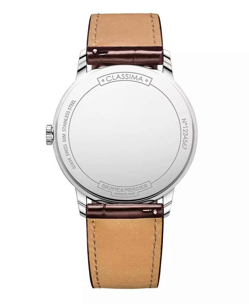 Baume & Mercier Men's Swiss Classima Red-Brown Leather Strap Watch 42mm