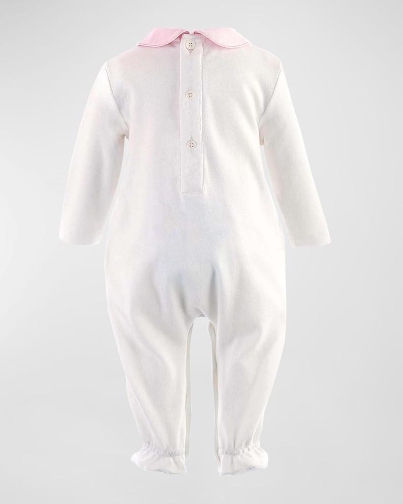 Rachel Riley Girl's Smocked Footed Coverall, Size Newborn-12M