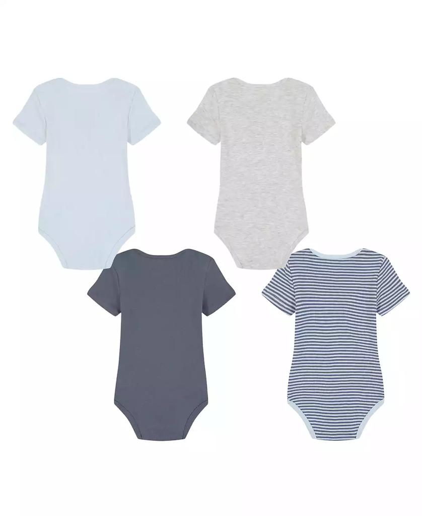 Calvin Klein Baby Boys' Short Sleeve Bodysuits, 4-Pack Set