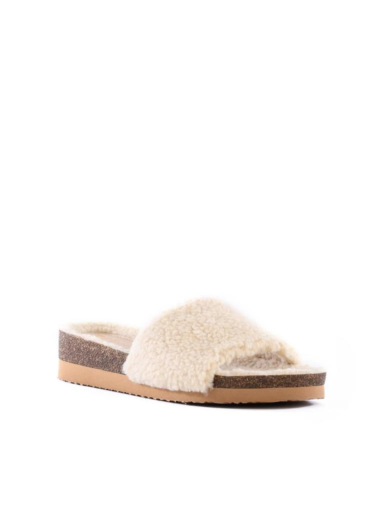 BC Footwear Get Going Cozy Womens Faux Fur Slip On Slide Sandals 1