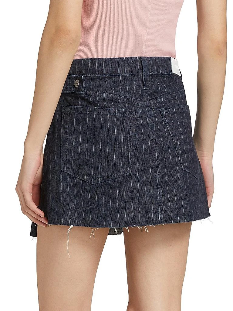 Re/Done Pinstripe Denim Tennis Wrap Skirt 5