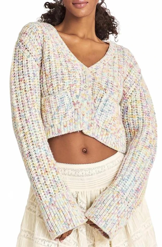 LOVESHACKFANCY Meli Cardigan In Rainbow Ice