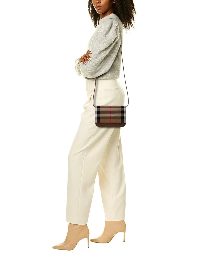 Burberry Check Canvas 
Leather Shoulder Bag 4