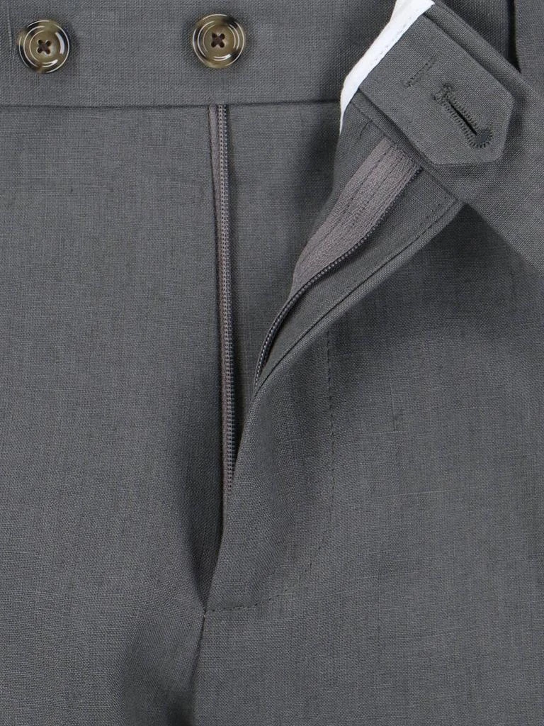 LARDINI Double-breasted Linen Suit Grey 5