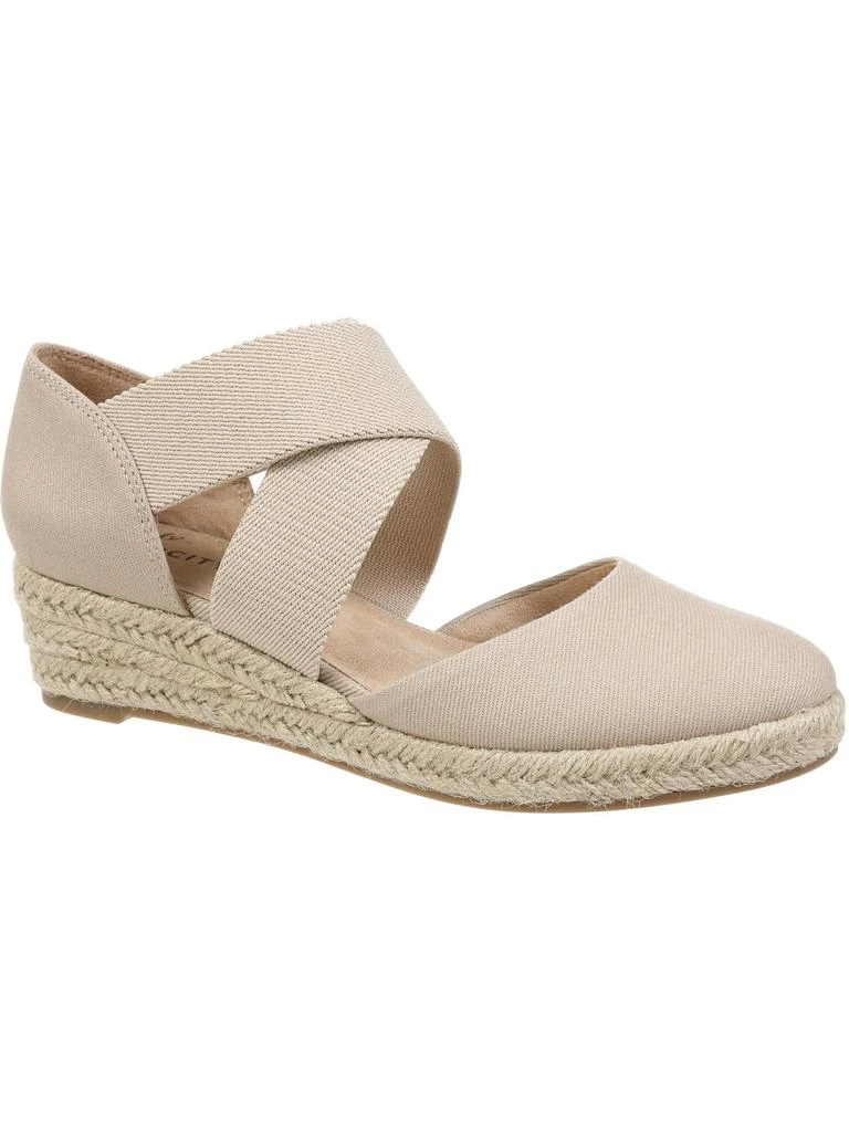 LifeStride Keaton  Womens Canvas Slip On Wedge Heels 5