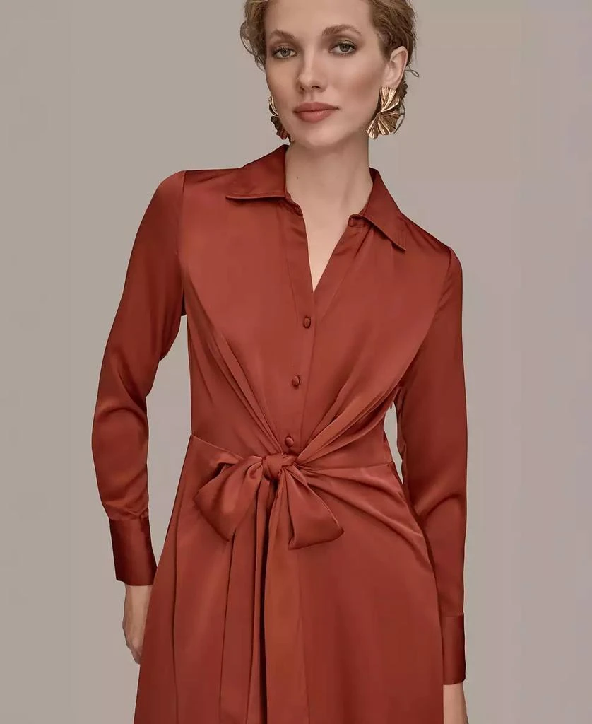 Donna Karan Women's Tie Front Shirt Dress 4