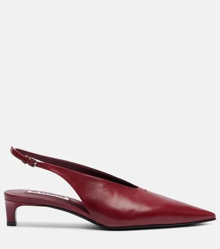 Jil Sander Pointy leather slingback pumps 4