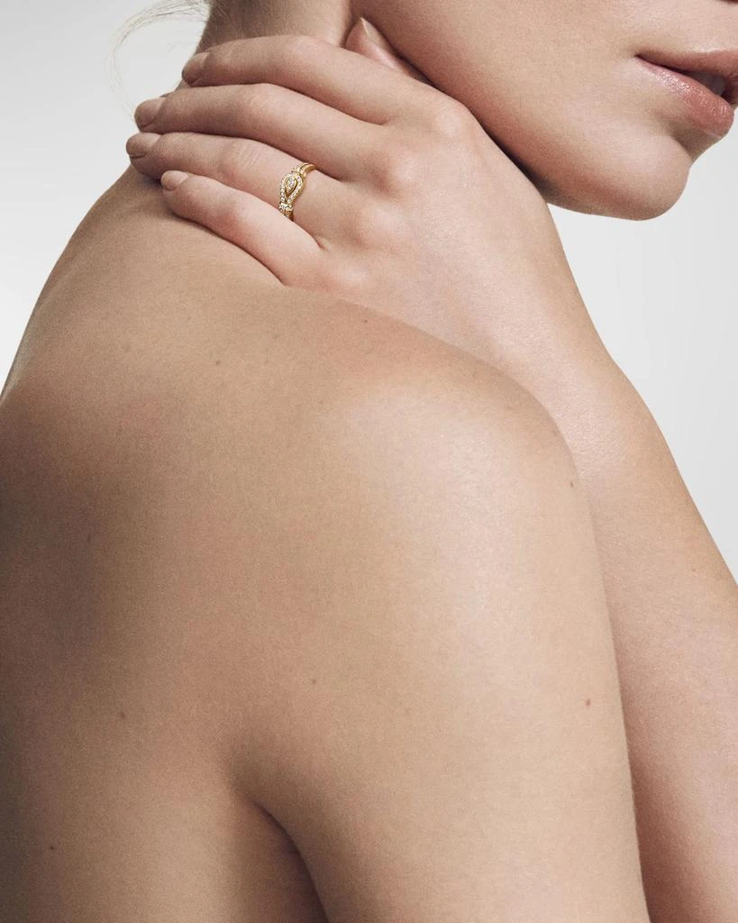 David Yurman Thoroughbred Loop Ring with Full Pave Diamonds in 18K Gold, 4mm 2