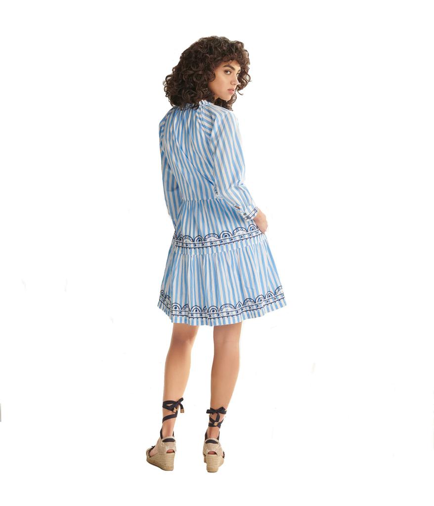 Hatley Maddy Popover Dress - Azure Stripes