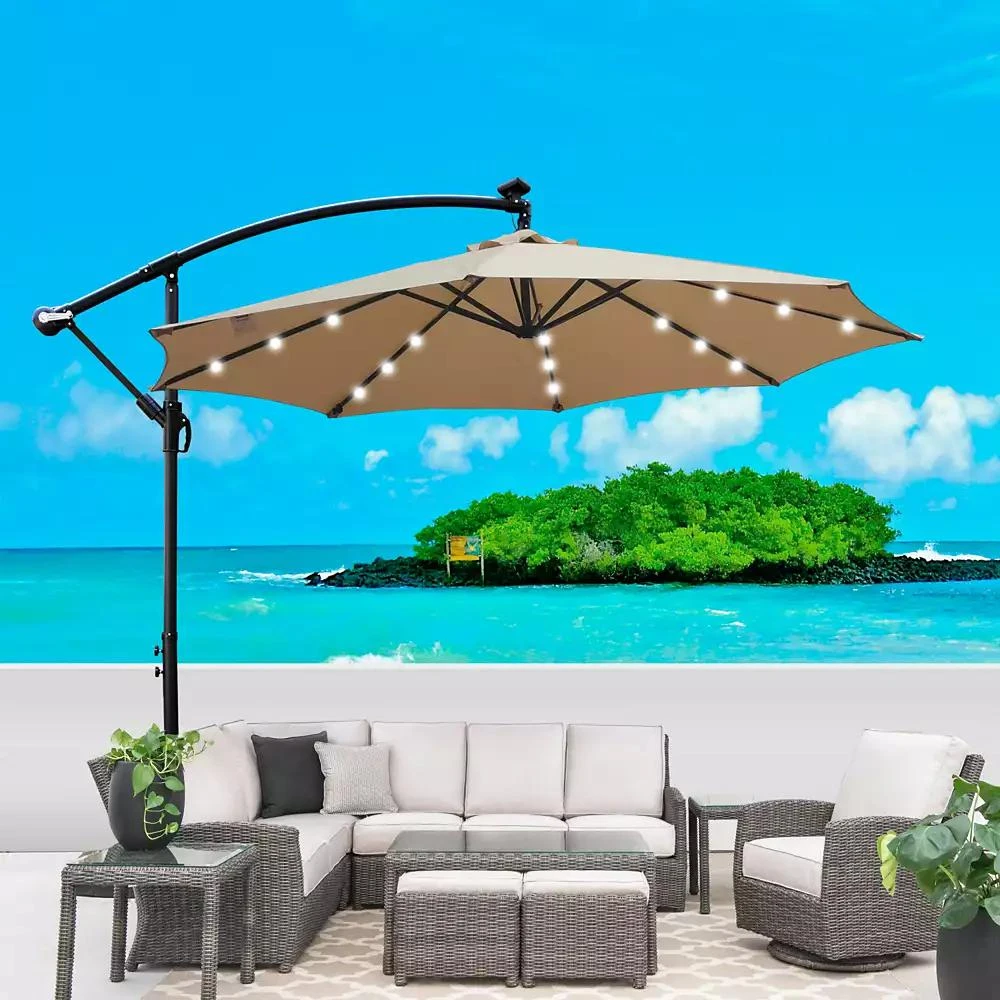 Streamdale Furniture 10FT Solar-Powered LED Outdoor Patio Umbrella - Waterproof 
Lighted