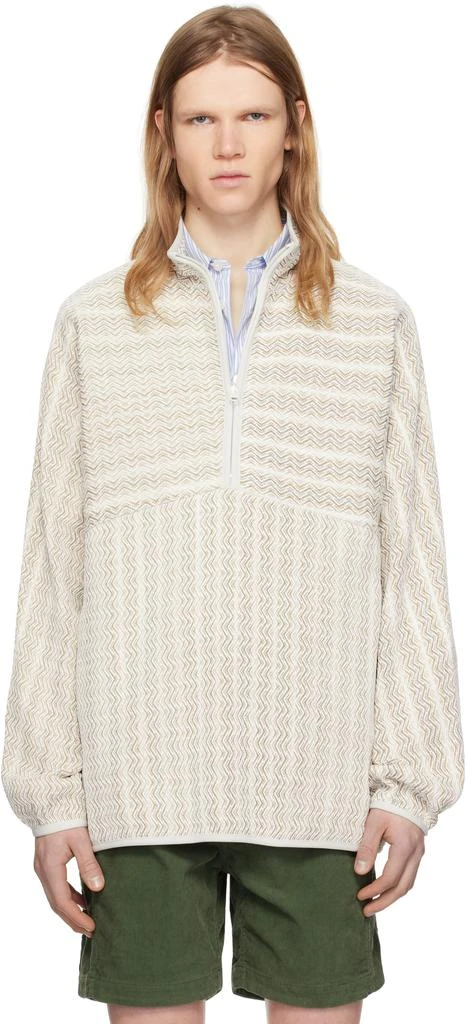 Pilgrim Surf + Supply Off-White Mosley Inlay Popover Sweater