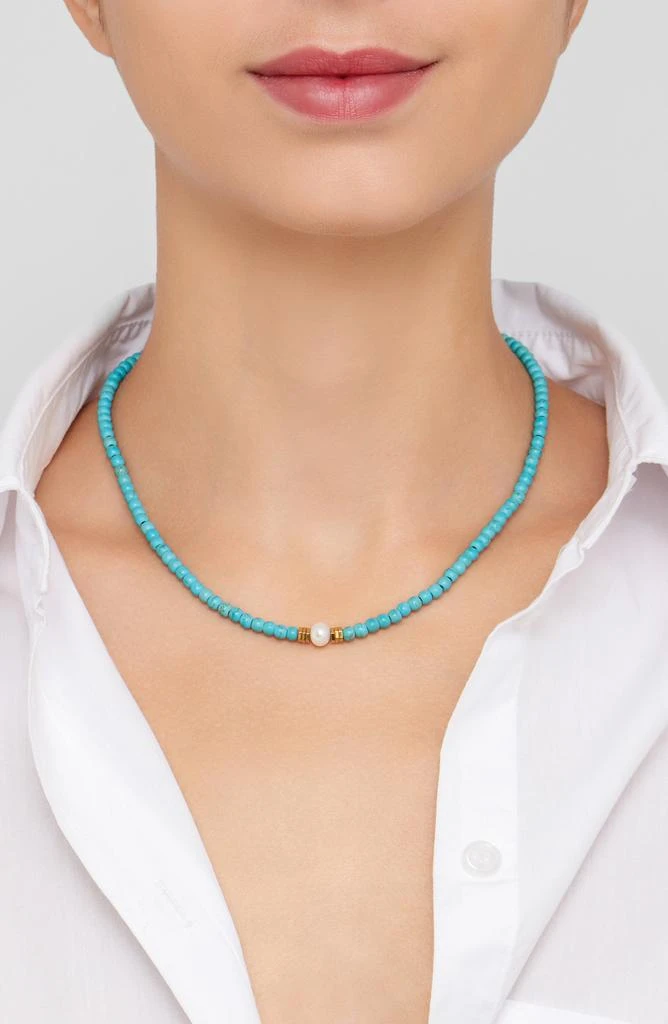 ADORNIA 14K Gold Plated Beaded Necklace 2