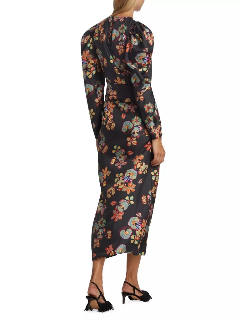 Ulla Johnson Amalie Gathered Floral Silk Midi-Dress 5