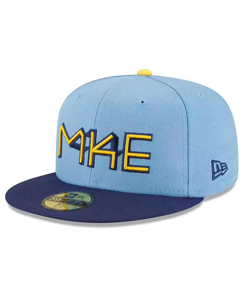New Era Men's Powder Blue Milwaukee Brewers City Connect 59FIFTY Fitted Hat