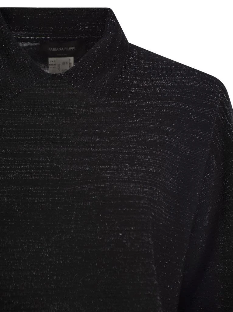 Fabiana Filippi Cotton And Lurex Polo Neck Sweater 4