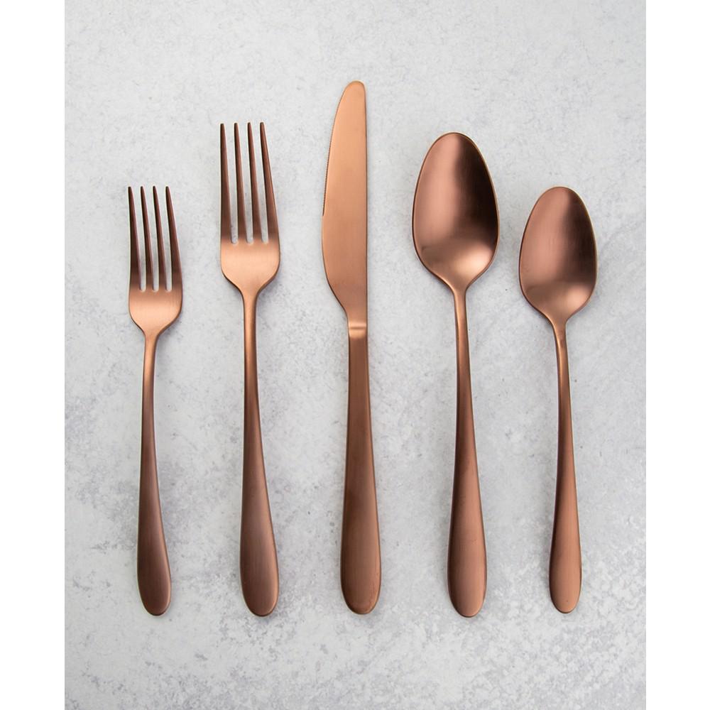 Cambridge Silversmiths Poet Copper Satin 20 Piece 18/10 Stainless Steel Flatware Set, Service for 4