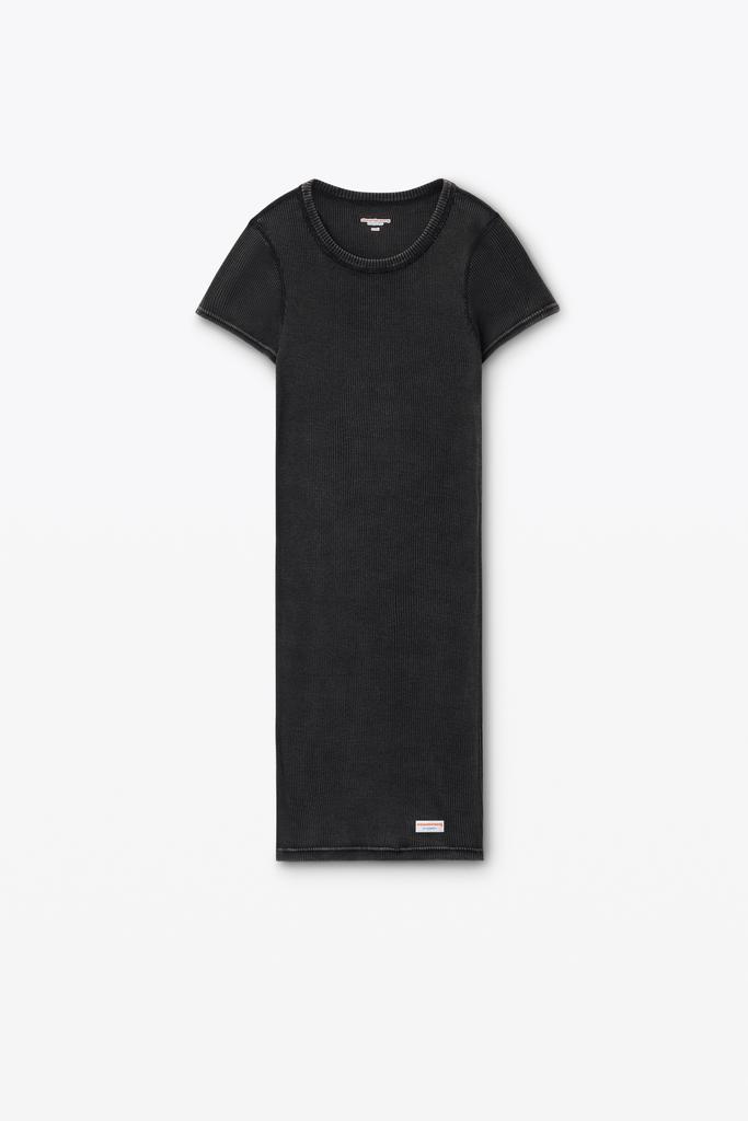 Alexander Wang short sleeve loungewear dress in ribbed cotton