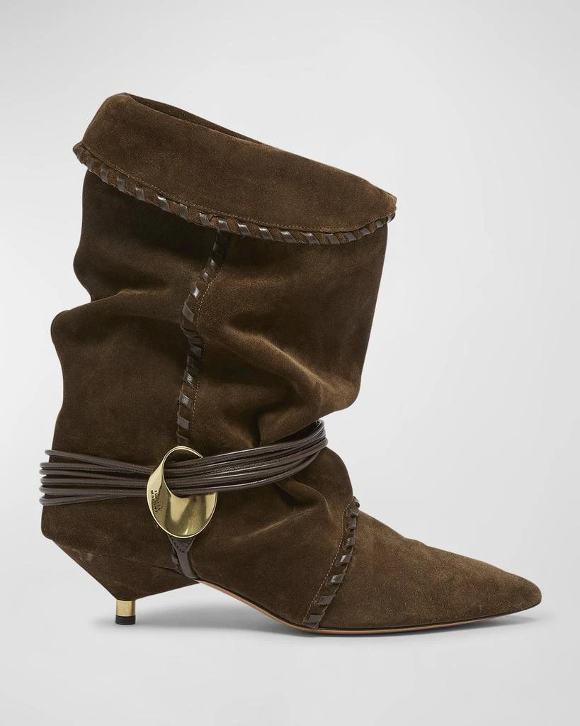 Isabel Marant Edrika Suede Harness Slouchy Booties 1