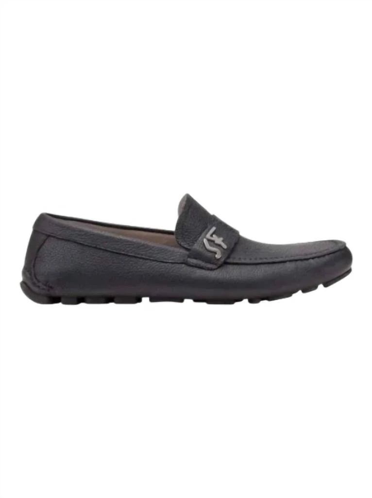 Salvatore Ferragamo Men
s Rasca Driver Moccasin Shoes In Black 1