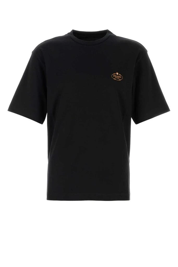 Prada Prada Logo-Embroidered Crewneck T-Shirt 1
