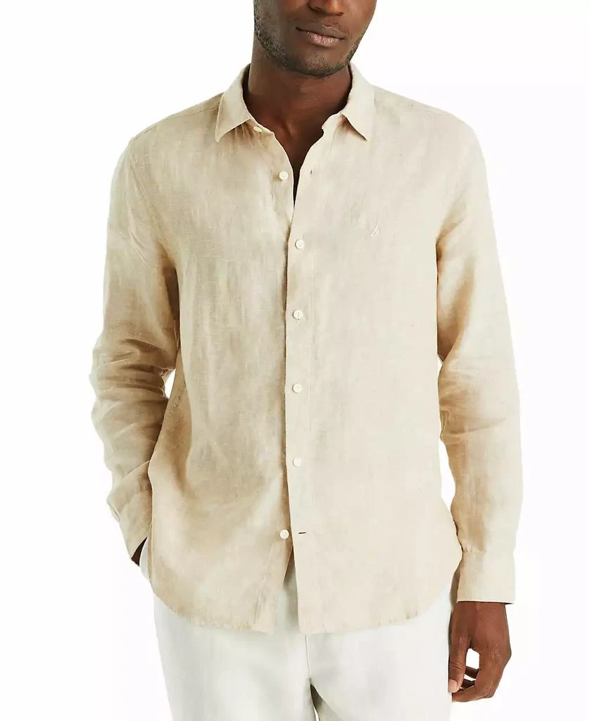 Nautica Men's Linen Solid-Color Classic-Fit Long-Sleeve Shirt 1