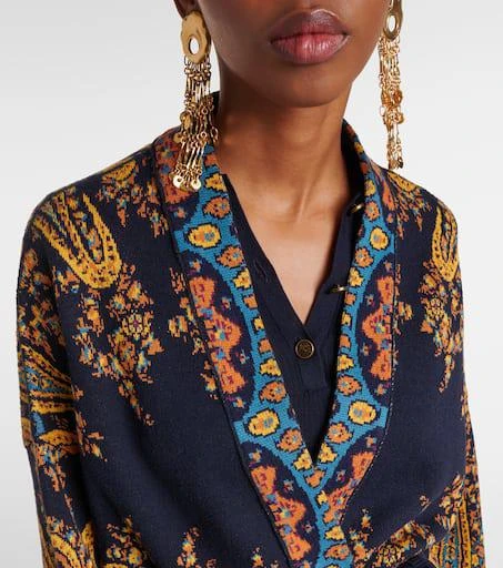 ETRO Jacquard cotton-blend wrap cardigan 4