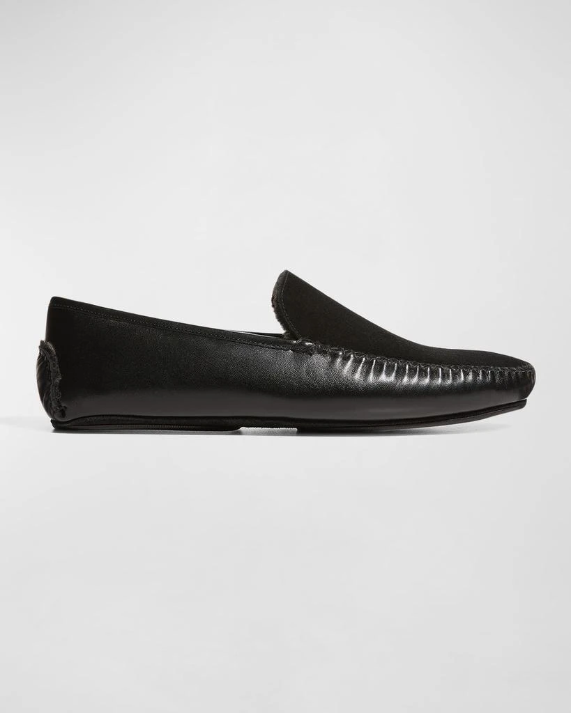 Manolo Blahnik Men's Mayfair Mix-Leather Shearling-Lined Loafers ...