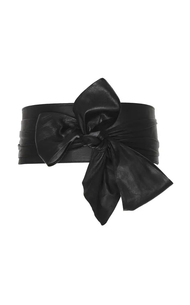 Andres Otalora Andres Otalora - Viviendo Leather Bow Belt - Black - S - Moda Operandi from Fashion US