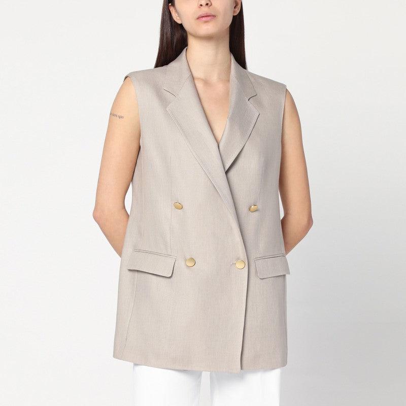 TAGLIATORE Women's Double-Breasted Linen Vest