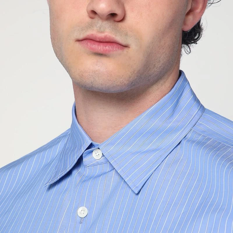 AURALEE Light blue striped cotton shirt 4