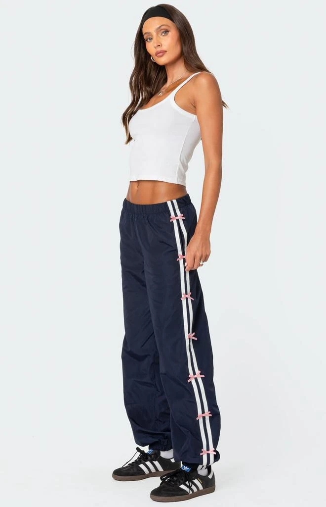Edikted Bow Stripe Nylon Track Pants 2