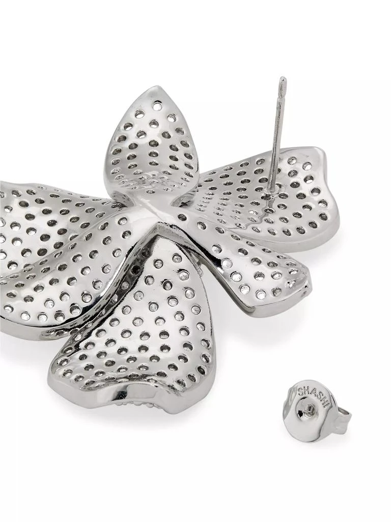 Shashi Eden Sterling Silver &amp; Cubic Zirconia Flower Earrings 3
