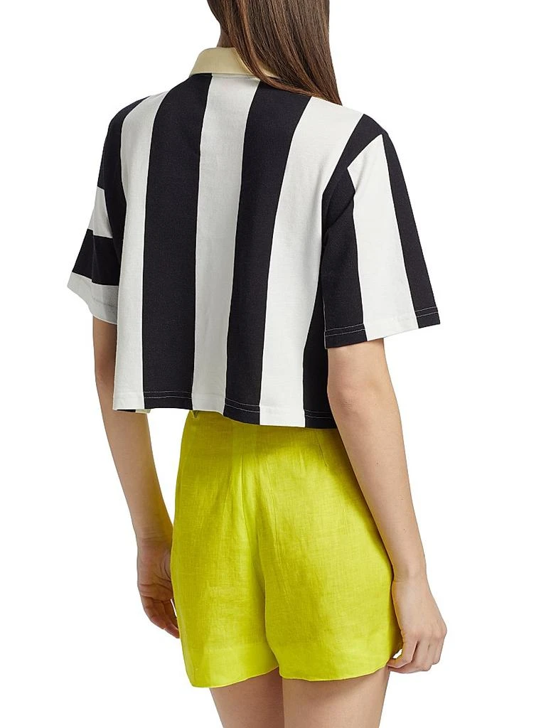 BruceGlen Croissant Striped Crop Rugby Polo Shirt 5