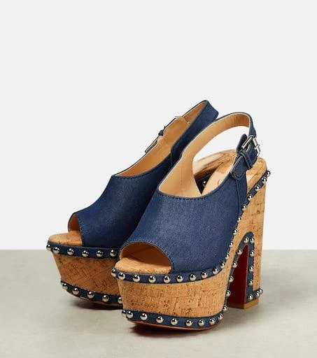 Christian Louboutin Super Joan denim platform sandals 5
