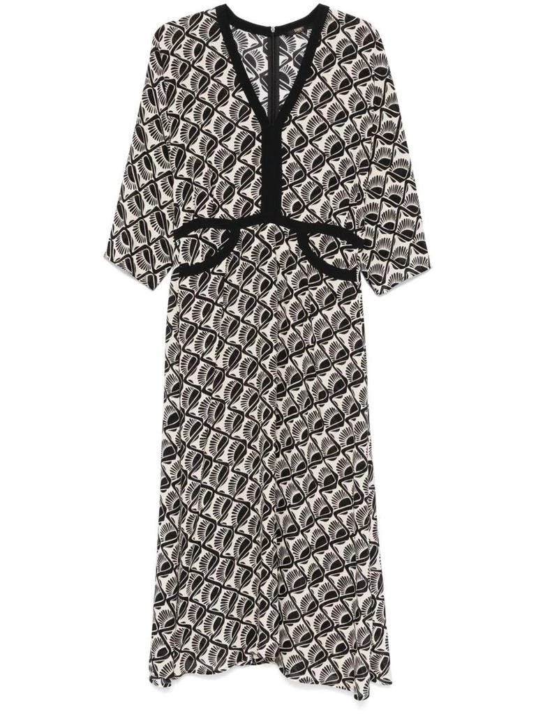 Seventy Seventy Mdi Dress With Black Motif 1